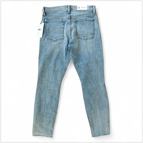 Seven 7 For All Mankind The Ankle Skinny Frayed Wave Hem in Sara NWT New 28 - Picture 3 of 5